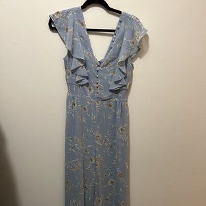 Baby blue Lulu's ruffled romper